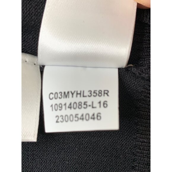 Anne Klein Womens Color Block Pullover Hoodie Sweater Black Combo L RW10327 - Picture 9 of 10